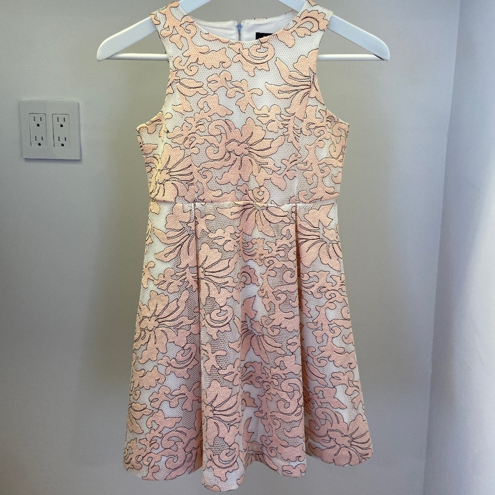 Girls Coral Floral Dress